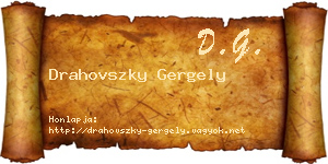 Drahovszky Gergely névjegykártya